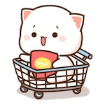 img of a cat in a shopping cart